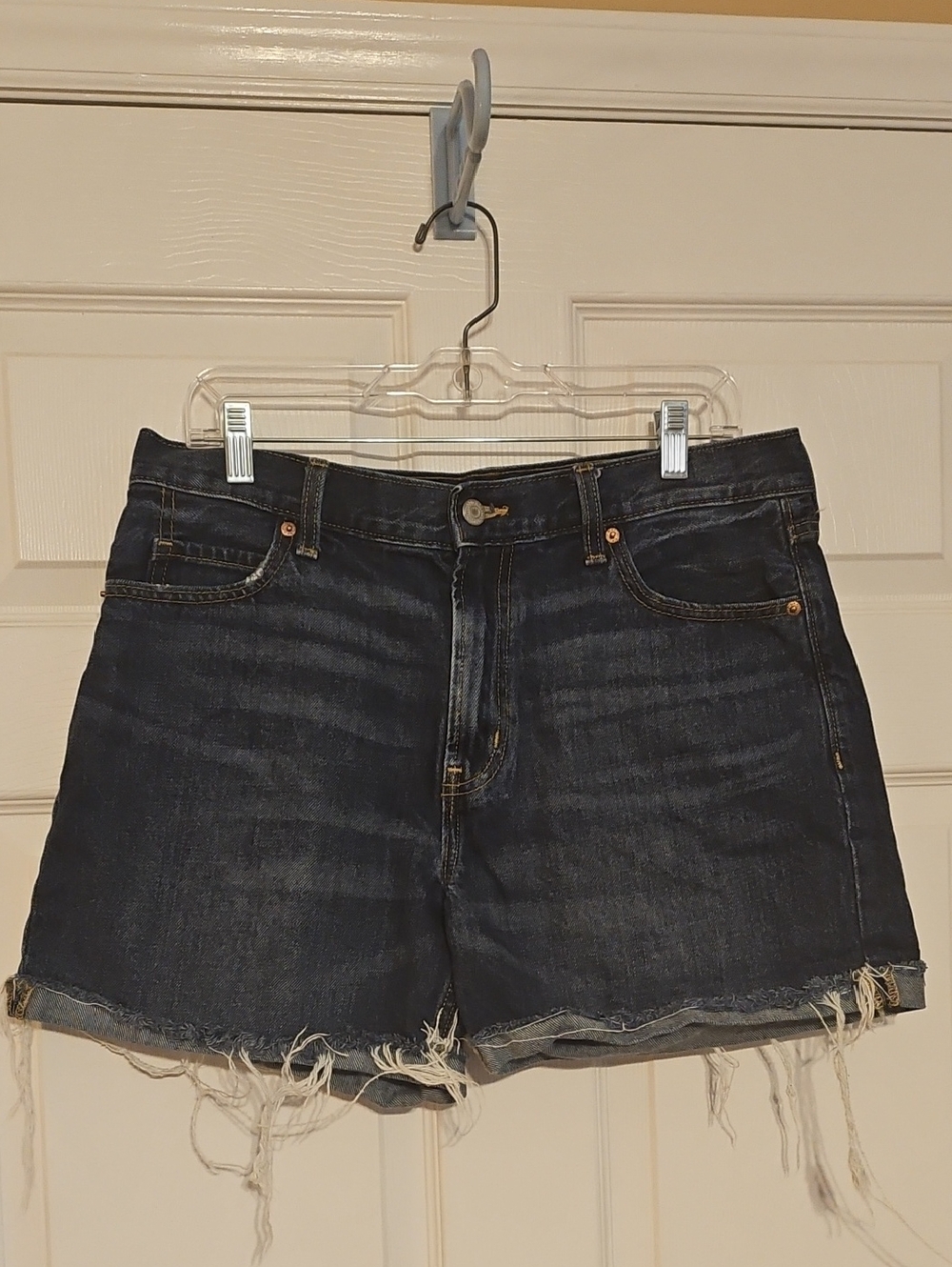 Old Navy Dark Indigo Distressed Denim Shorts